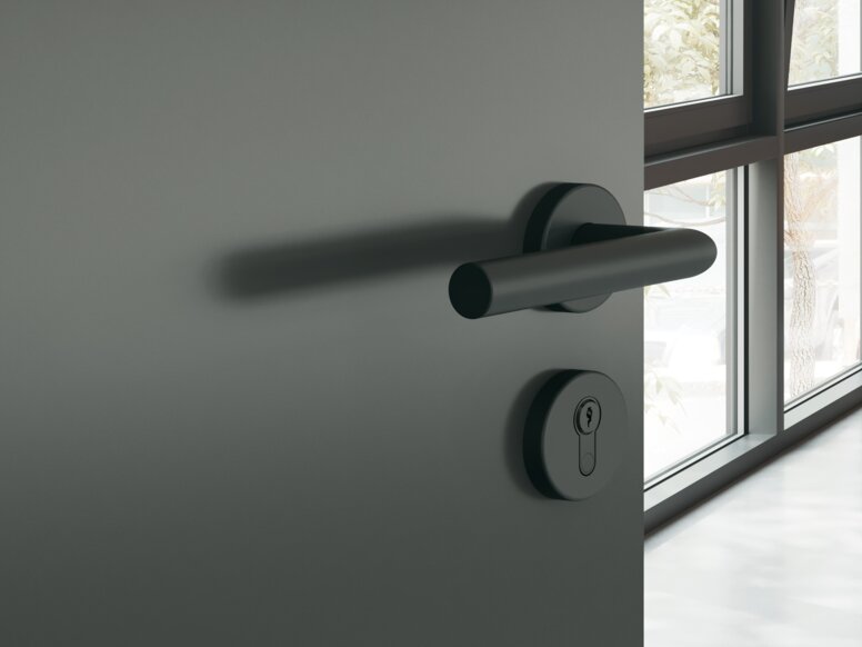 Béquille de porte HEWI noir mat Rosace de clé de poignée de porte en polyamide de couleur noire mate