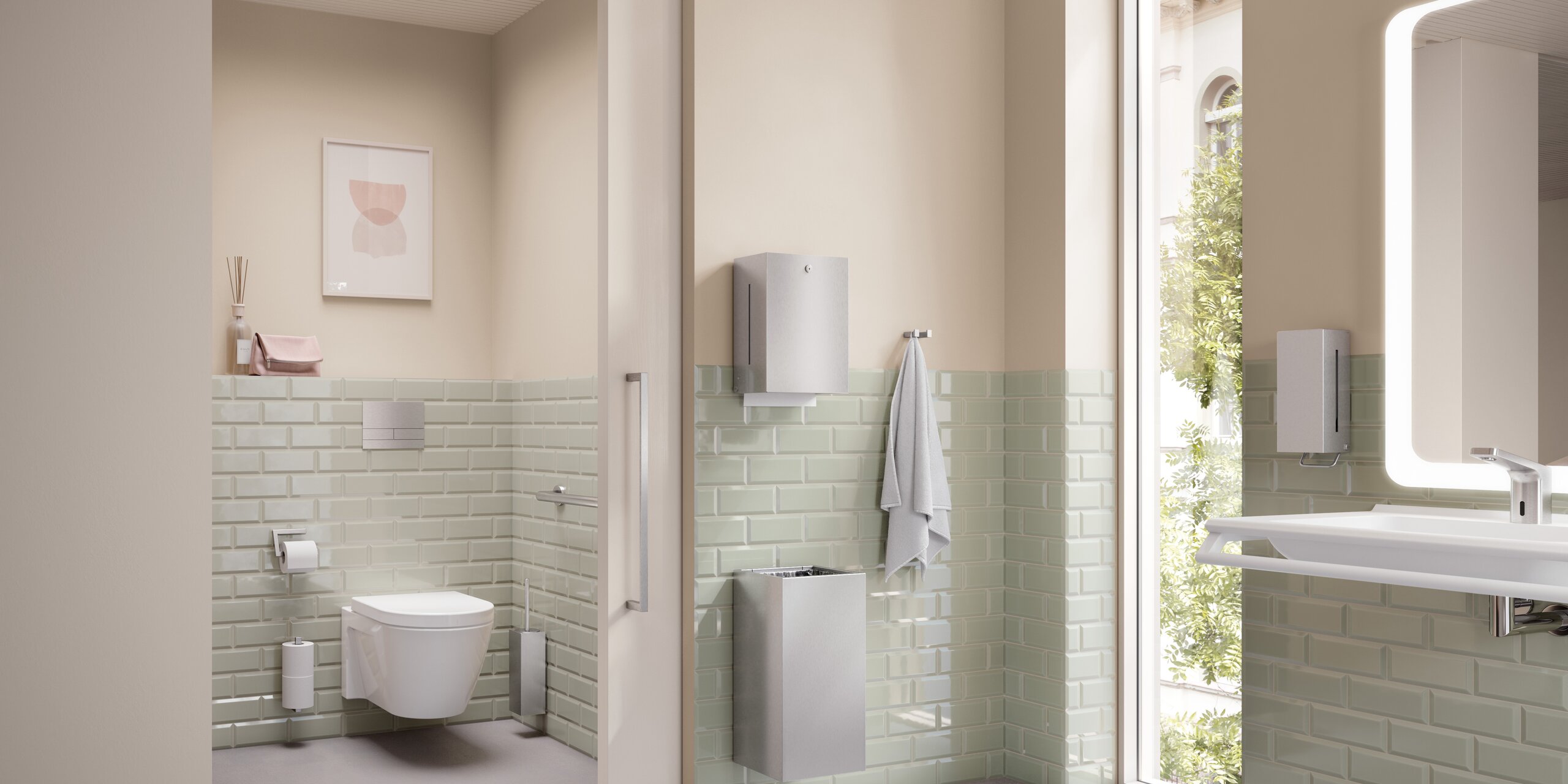 Bathroom with washing area and WC